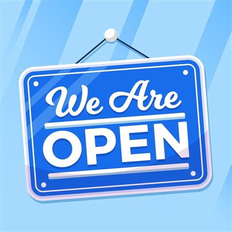 We Are Open Sign On The Window Free Vector
