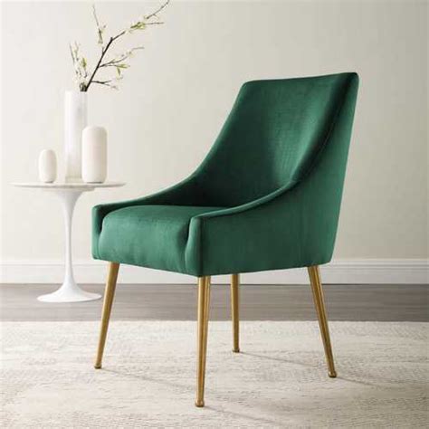 Viviana Upholstered Performance Velvet Dining Chair In Green