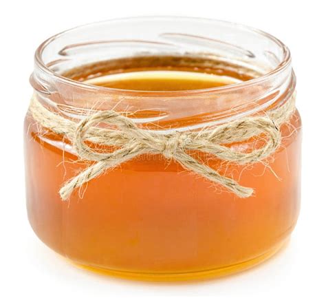 Honey Pot On Isolated White Background Stock Image Image Of Pouring