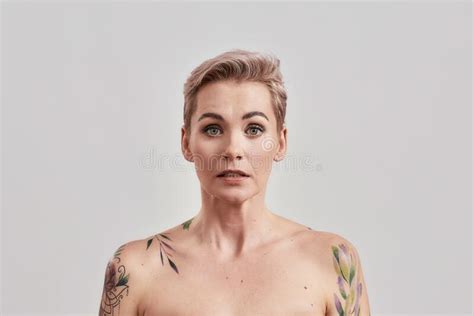 Studio Shot Naked Tattooed Woman Stock Photos Free Royalty Free