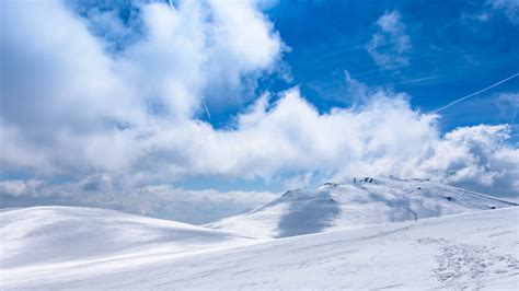 Wallpaper Mountain Top Snow Clouds White Nature 4804x2702