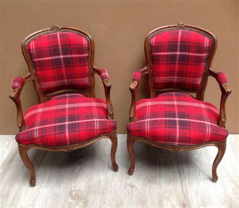 Only 3 available and it's in 1 person's cart. Pair Of French Armchairs In Tartan Fabric | 317857 ...