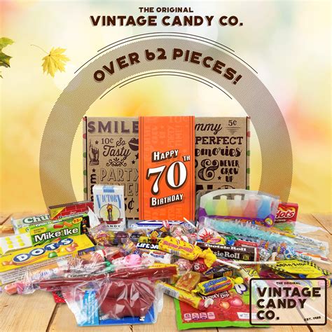 Vintage Candy Co 70th Birthday Retro Candy T Box 1952 Decade