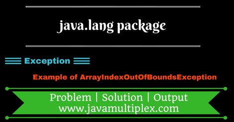 Demo Of Arrayindexoutofboundsexception Java Lang Package