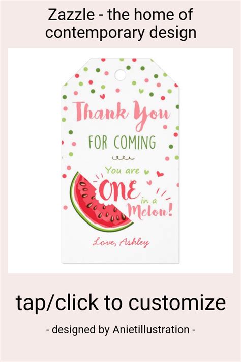 Melon Thank You Favor T Tag Girl One In A Melon Zazzle One In A