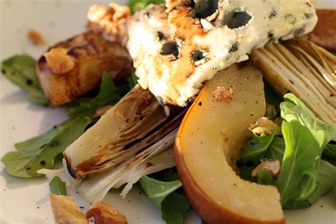 French In A Flash Roasted Endive And Pear Salad With Arugula Walnuts