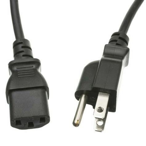 3ft Ac Power Cord Cable 3 Prong Plug For Tv Printer Pc Desktop Hp Dell