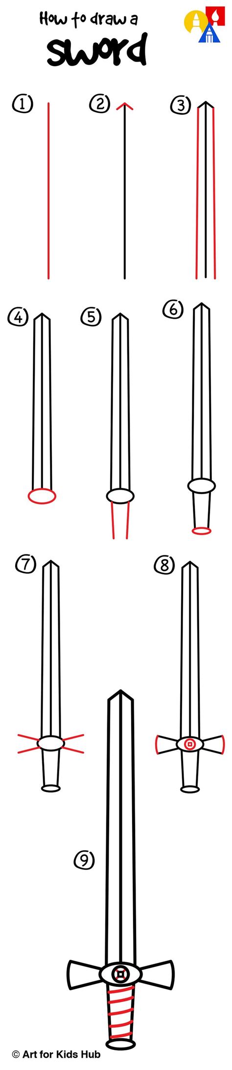 How To Draw A Sword With A Ruler Art For Kids Hub Art For Kids