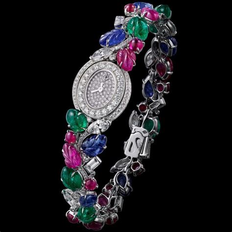 Cartier Tutti Frutti Watch Bracelet Blue Sapphireemerald Ruby