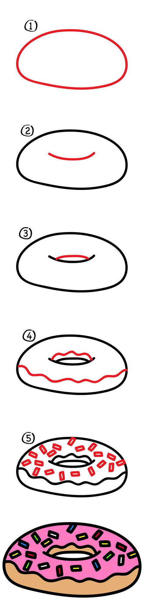 How To Draw A Donut Step By Step Easy
