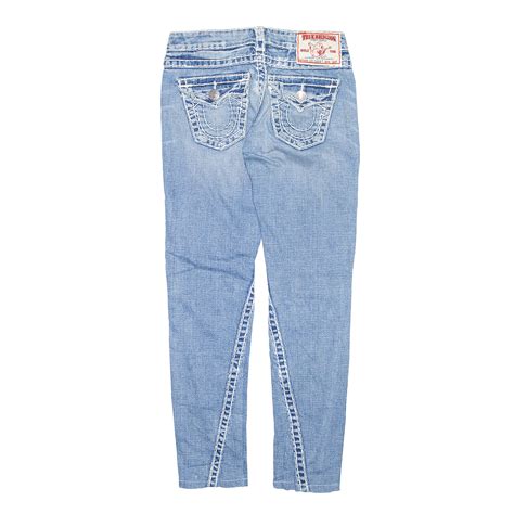 True Religion Womens Joey Super T Blue Denim Slim Skinny Jeans W L