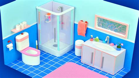 Diy Dollhouse Bathroom Youtube