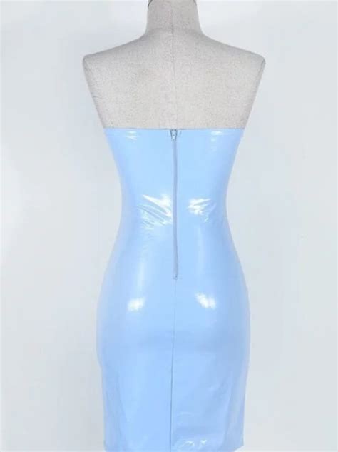 Blue Cotton Candy Latex Dress Thelamlife