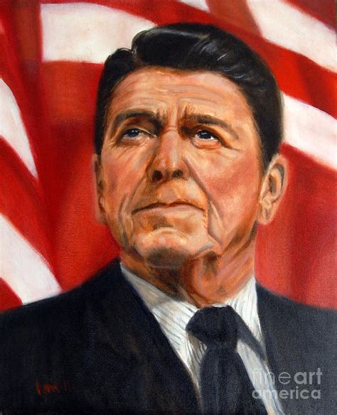 President Reagan Painting By Millisa Smith Fine Art America