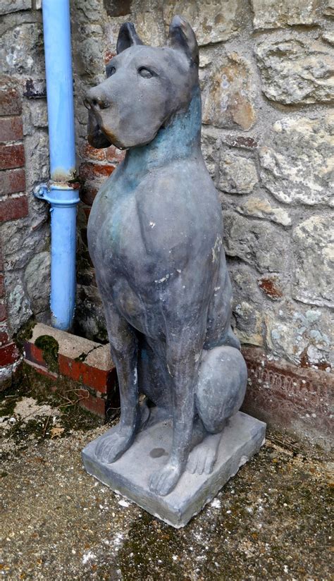 Antiques Atlas A Large Old Weathered Great Dane Statue