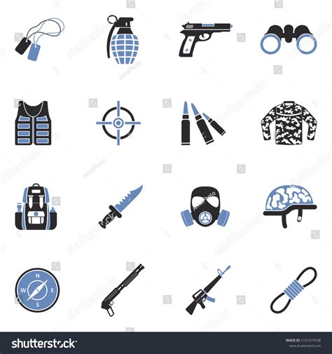 Special Forces Icons Two Tone Flat Stock Vector Royalty Free