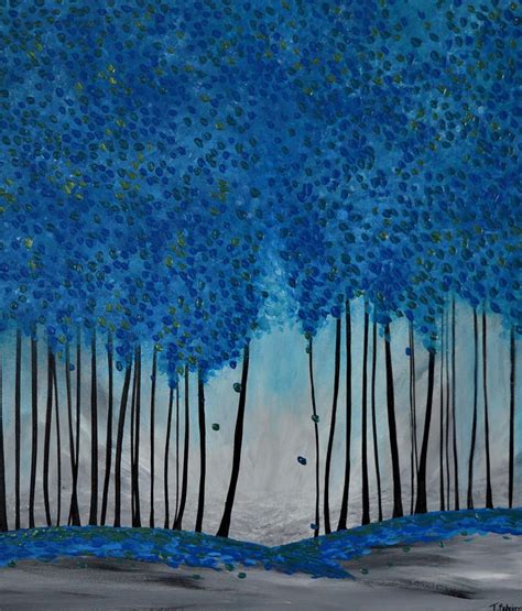Blue Forest Painting By Tracy Bohning