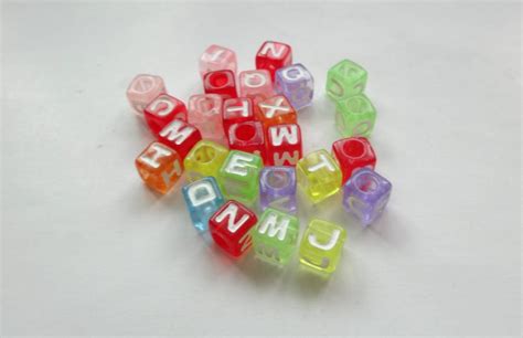Plastic Single Letter Alphabet Beadsvertical Hole Plastic Mixed Color