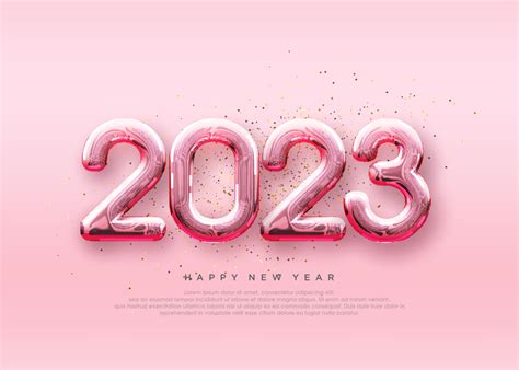 Happy New Year 2023 Soft And Beautiful Pink Paper Cut 14434149 Vector