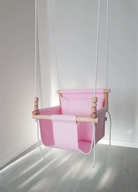 Comfortable Design Pink Baby Swingtoddler Swing Natural Etsy
