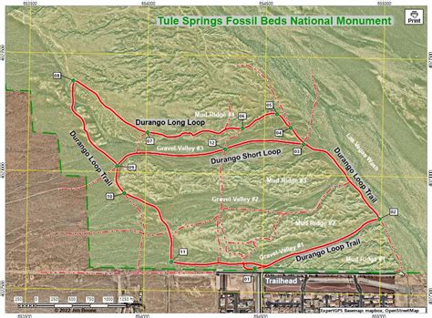 Hiking Around Las Vegas Tule Springs Durango Long Loop Map