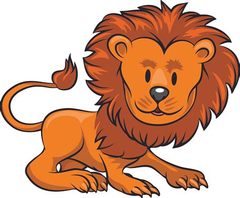 Lion Lions Sitting King Of The Jungle Zoo Safari Animals Cartoon Design