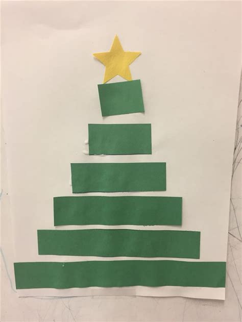 Rectangle Math Shape Christmas Tree Craft For Preschool Preschool