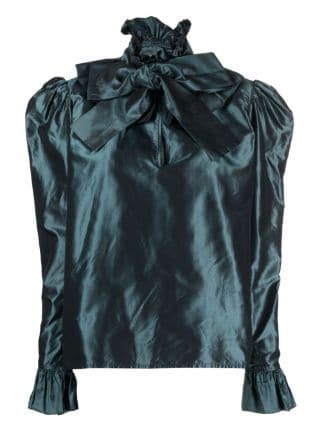 Saint Laurent Pre Owned S Puff Sleeve Pussy Bow Blouse Farfetch