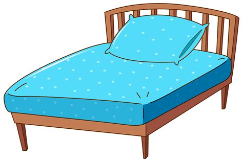Bed With Blue Pillow And Sheet 433155 Vector Art At Vecteezy