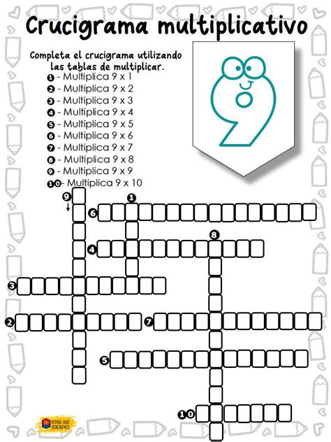 Crucigrama Multiplicativo 8 Imagenes Educativas
