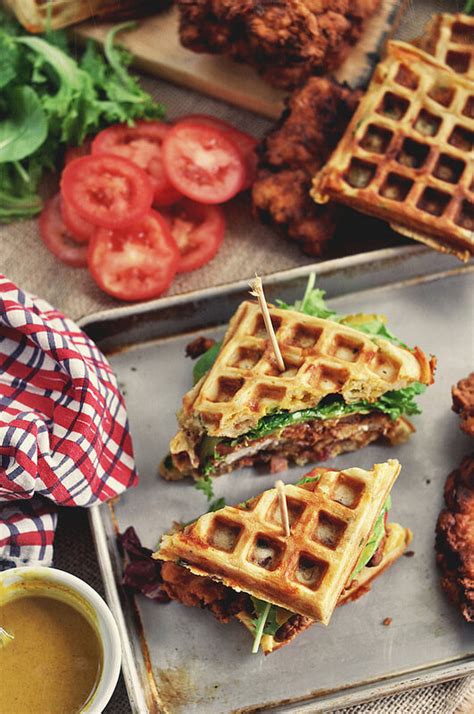 Fried Chicken And Waffle Sandwiches By Jonathan Melendez Food Recipes