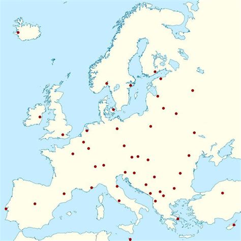 No Outline European Capitals Quiz