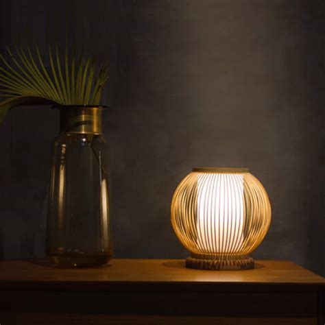 Arturest Wabi Sabi Bamboo Desk Lamp Handmade Craft Table Etsy