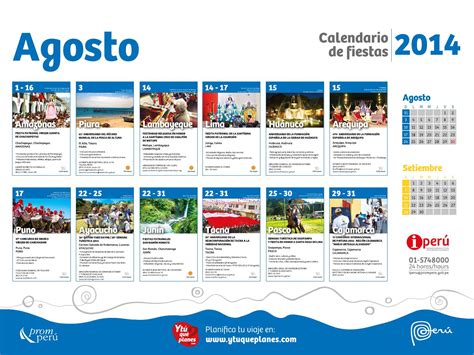 Calendario Festividades De Agosto By Visit Peru Issuu