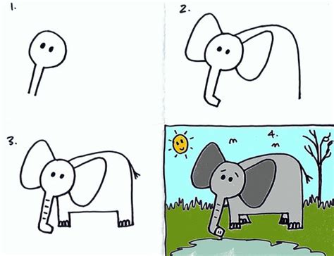 How To Draw An Elephant Art For Kids