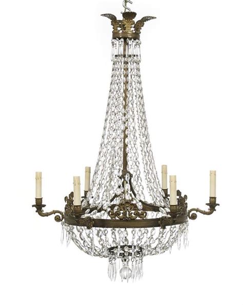 Modern waterford crystal chandeliers pendant light lighting for hotel. French Empire-Style Bronze and Crystal Chandelier