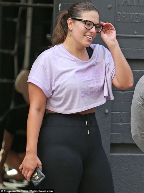 Ashley Graham Looks Laid Back In Crop Tee While Working Out With