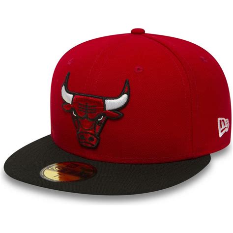 New Era Flat Brim 59fifty Essential Chicago Bulls Nba Red Fitted Cap