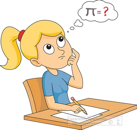 Mathematics Clipart Girl Thinking About How To Solve A Math Problem