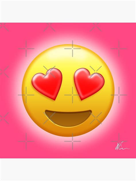 Smiling Face With Heart Eyes Emoji Pop Art Poster For Sale By