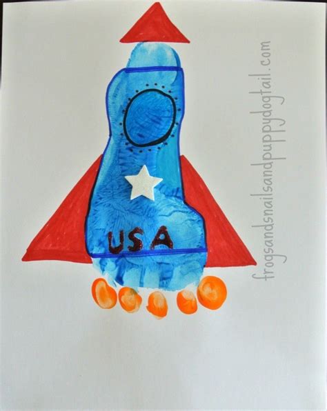 Footprint Rocket Ship Transportation Crafts Preschool Crafts Crafts