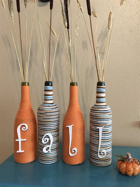 Fall Wine Bottles Decorative Wine Bottles Fall Decor Fall