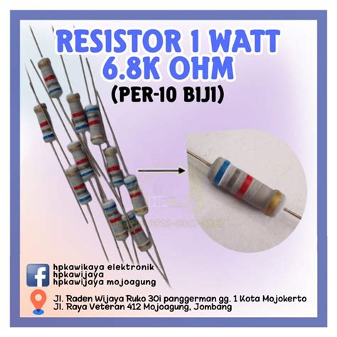 Jual 10pcs Resistor 1 Watt 68k Ohm 1watt 68kohm R 1 Watt 68k Ohm