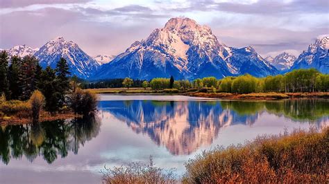 Hd Wallpaper Snowy Mountain Landscape Road Grand Teton National Park