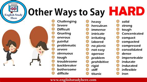 Different Ways To Say Hard Other Ways To Say Hard In English