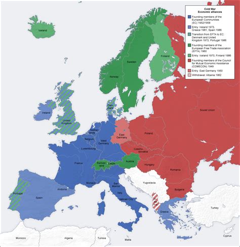 Cold War Europe Economic Alliances Map En Cold War Wikipedia The