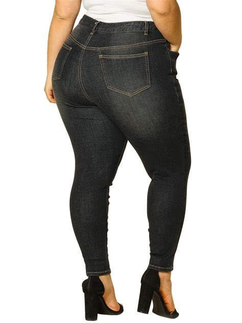 Women S Plus Size Washed Skinny Jeans Black 4x Ad Washed Sponsored Size Women Plus