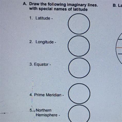 A Draw The Following Imaginary Lines With Special Names Of Latitude 1