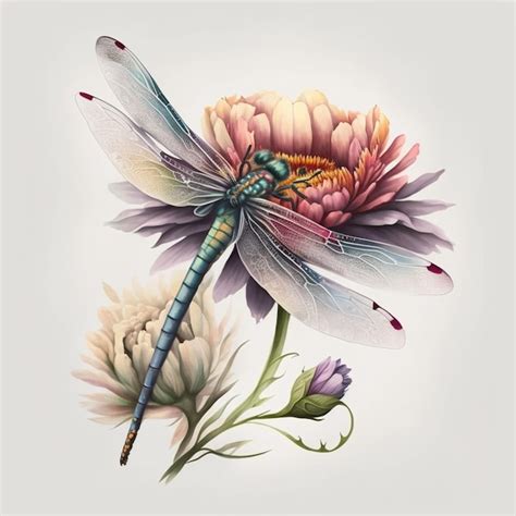 Premium AI Image There Is A Dragonfly Sitting On A Flower With A