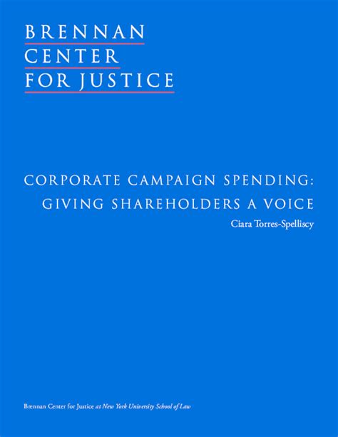 pdf corporate campaign spending giving shareholders a voice ciara torres spelliscy